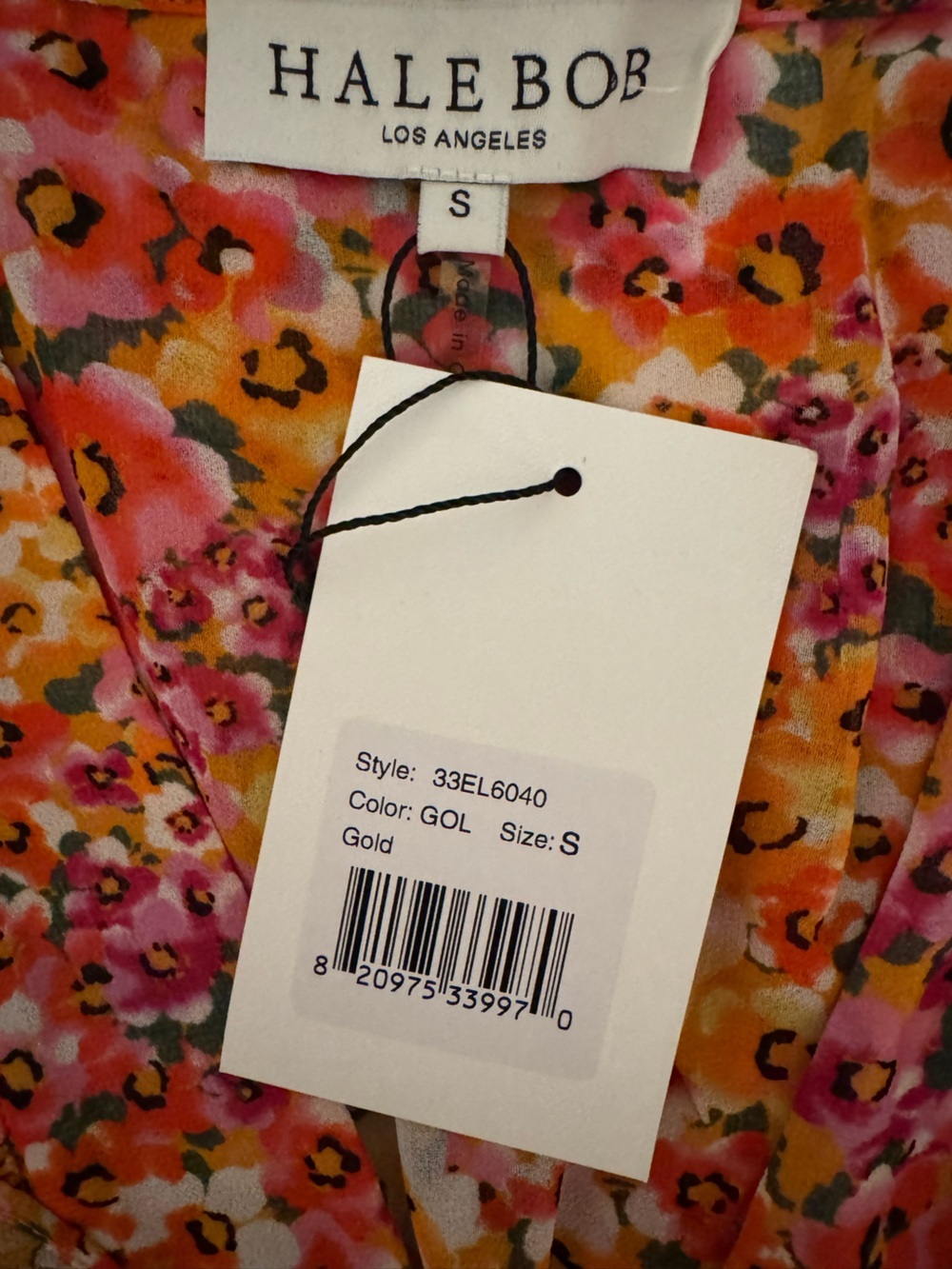 Hale Bob Sania Tiered Chiffon Maxi Dress Floral Ruffle Smocked Size S NWT - Picture 8 of 10